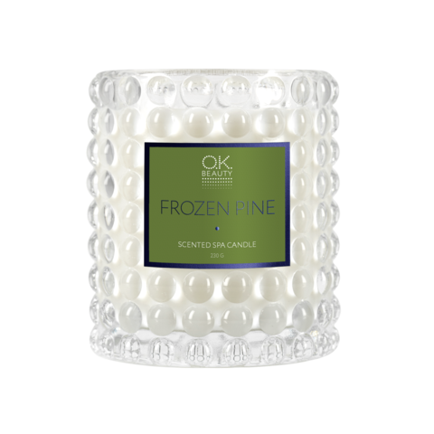 Ароматическая СПА свеча SCENTED SPA CANDLE FROZEN PINE OK BEAUTY