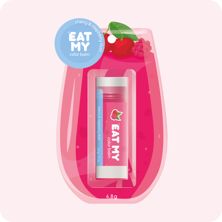 Бальзам для губ EAT MY Balm оттеночный - Вишнево-малиновый слаш
