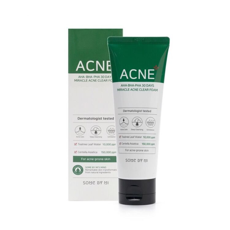 Пенка для проблемной кожи AHA-BHA-PHA 30 Days Miracle Acne Clear Foam Some By Mi