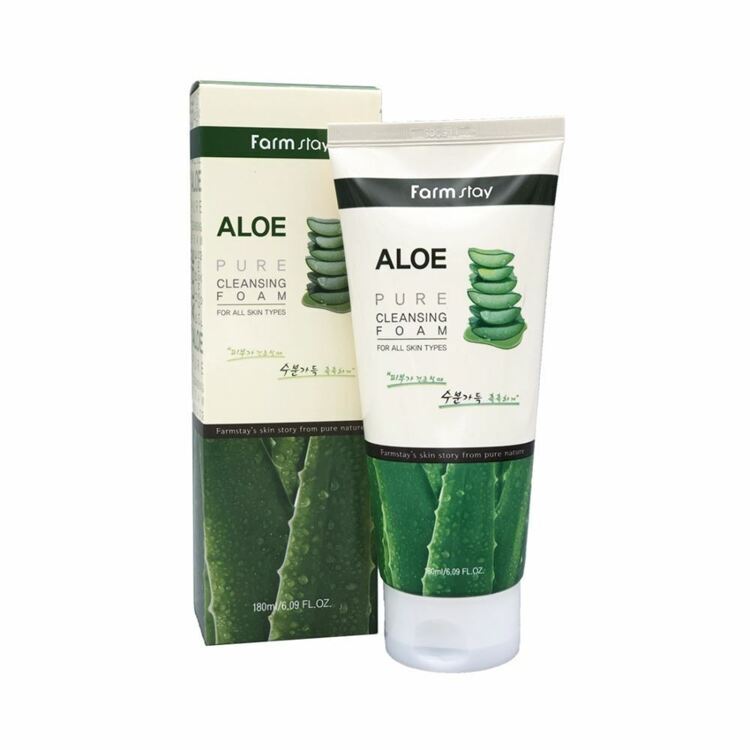 Пенка для лица с экстрактом алоэ Aloe Pure Cleansing Foam FarmStay