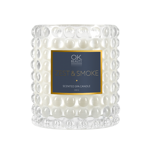 Ароматическая СПА свеча SCENTED SPA CANDLE ZEST & SMOKE OK BEAUTY