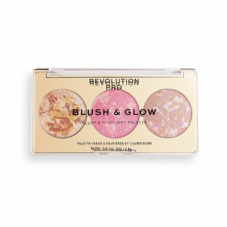 РУМЯНА, БРОНЗЕР И ХАЙЛАЙТЕР 3 В 1 REVOLUTION PRO BLUSH & GLOW  Rose Glow 6400152