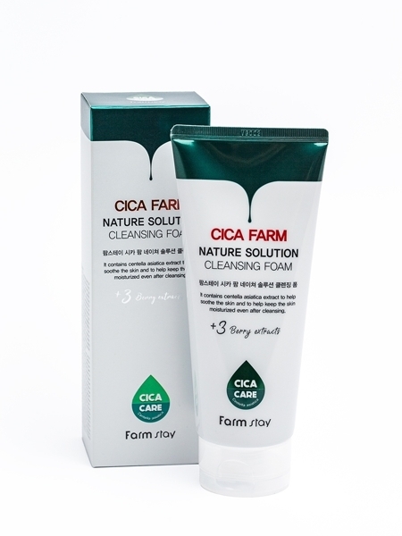 Восстанавливающая очищающая пенка с центеллой азиатской Cica Farm Nature Solution Cleansing Foam FarmStay