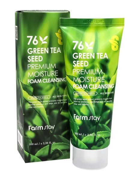 Пенка для лица Green Tea Seed Premium Moisture Foam Cleansing FarmStay