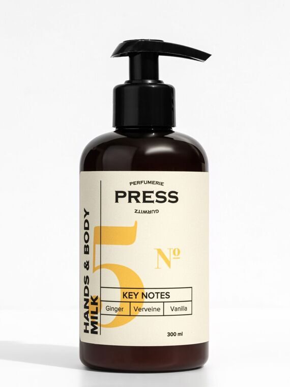 Увлажняющий лосьон для рук и тела №5 Ginger, Verveine, Vanilla PRESS GURWITZ PERFUMERIE, 300 мл
